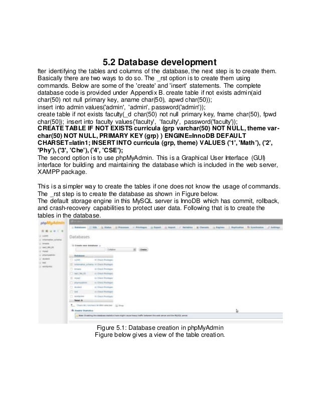 Student database management system project