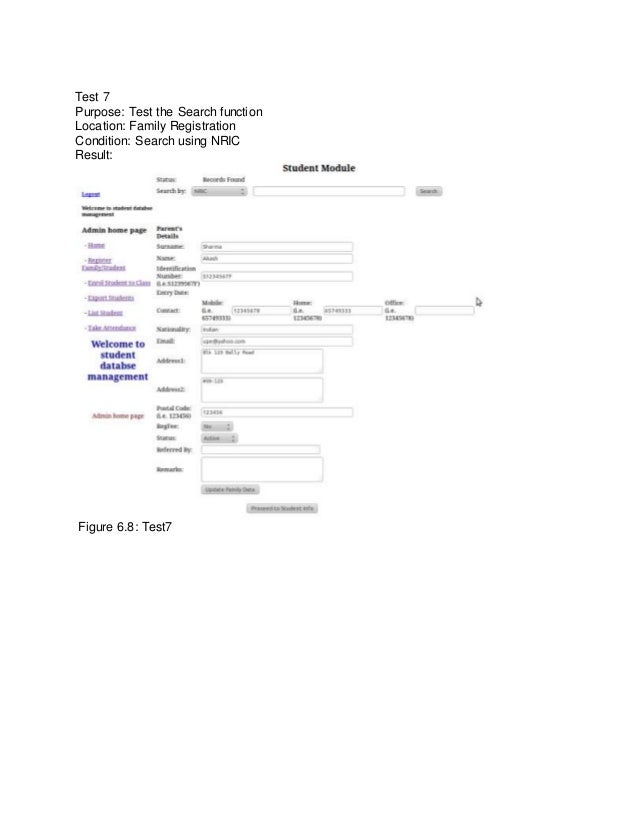 Student database management system project