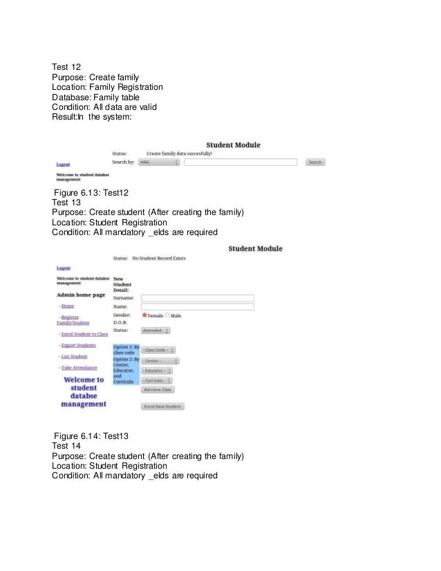 Student database management system project