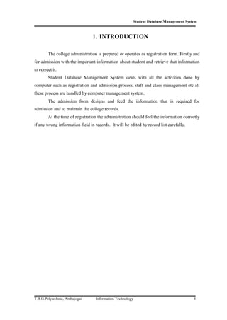 Student database management system | DOCX