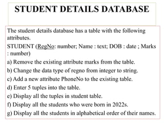 STUDENT DETAILS DATABASE.pptx | Free Download