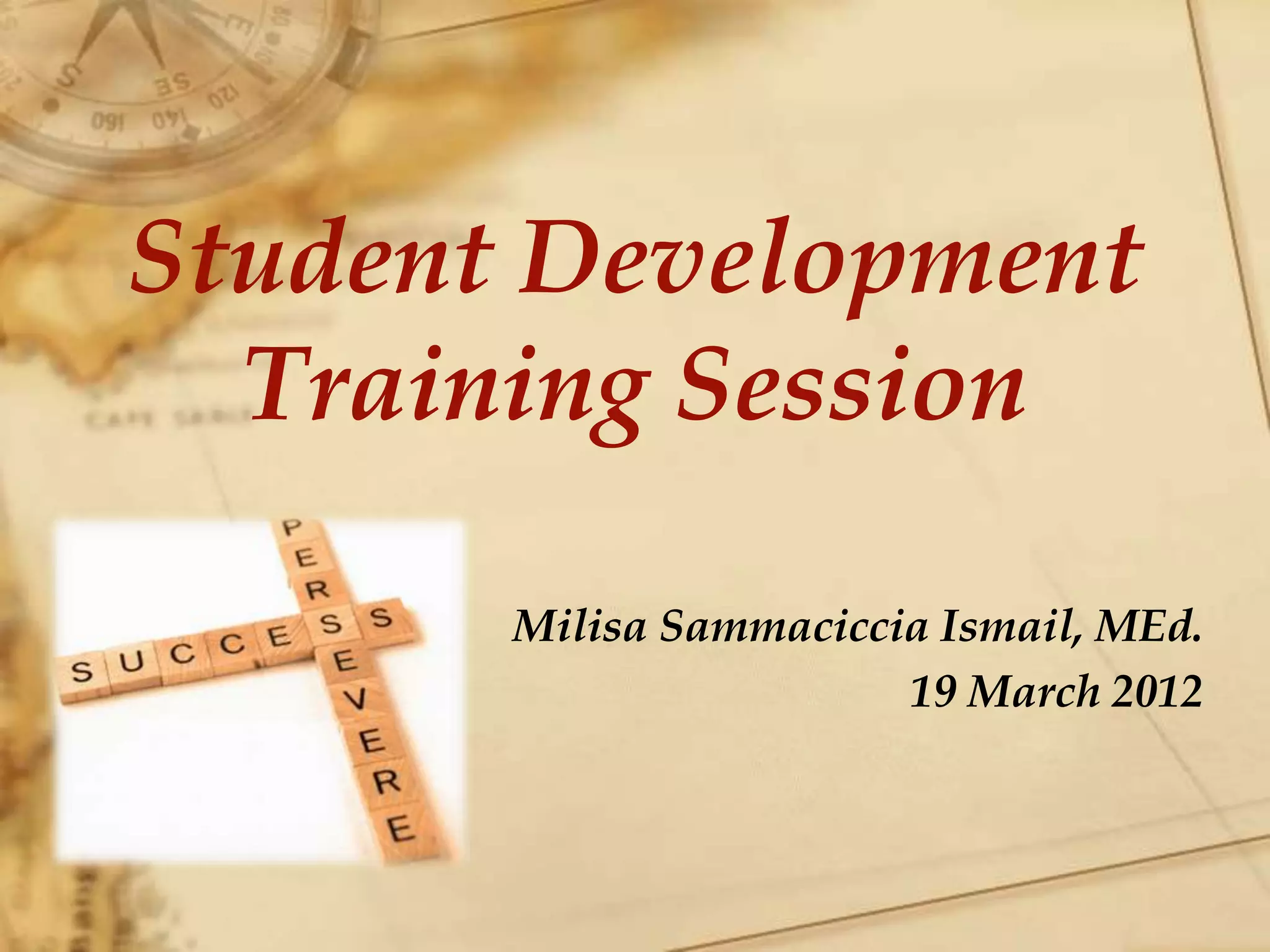 Student Development Training Session | PPTX | College Planning ...