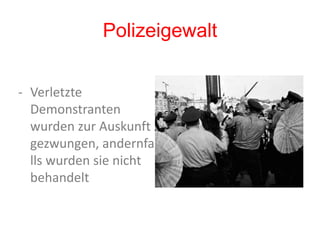 Aktionen-	Demonstrationen-	VandalismusHausbesetzungen