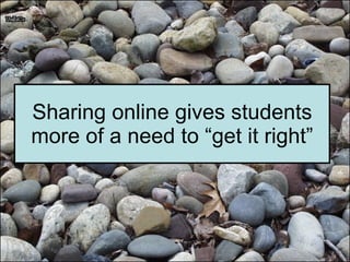 Sharing online gives students more of a need to “get it right” 