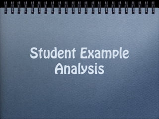 Student Example
Analysis

 