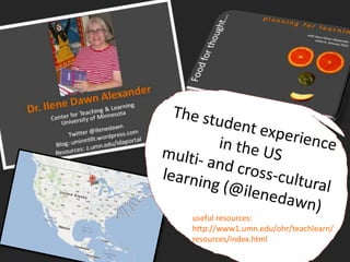 useful resources:
http://www1.umn.edu/ohr/teachlearn/
resources/index.html
 