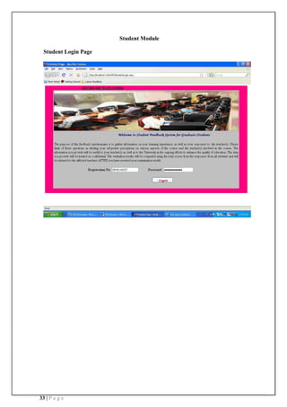 33 | P a g e
Student Module
Student Login Page
 