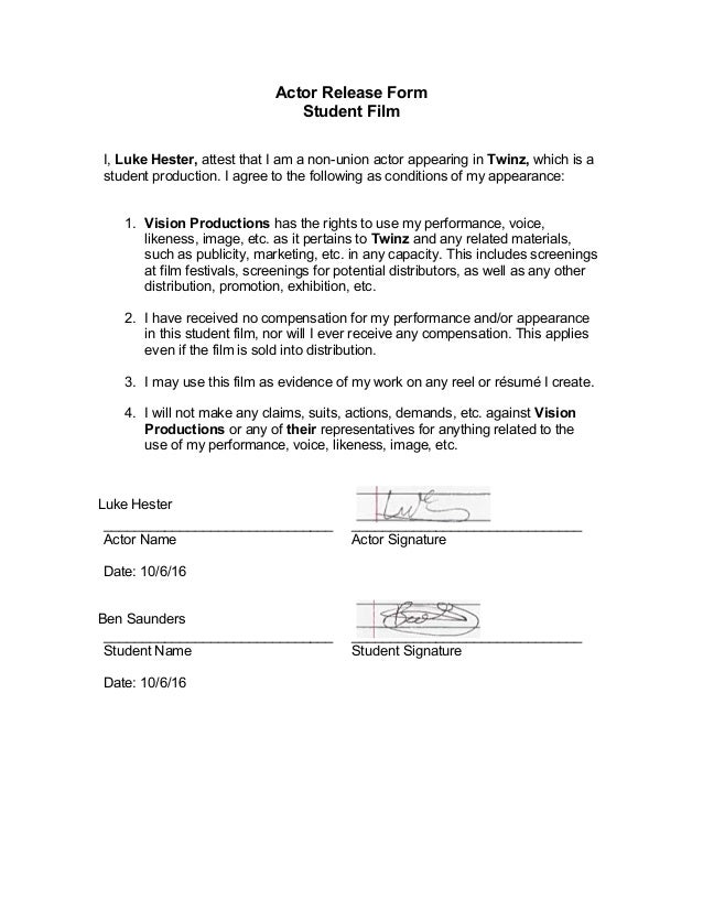 actor release form template actor release form actor release form template actor release form