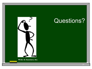 Questions?
23
Weber & Associates, Inc.
 