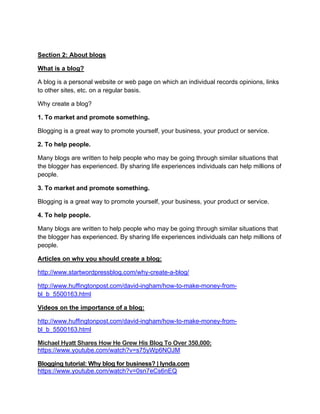 Student guide for creating a blog on www.wordpress.com