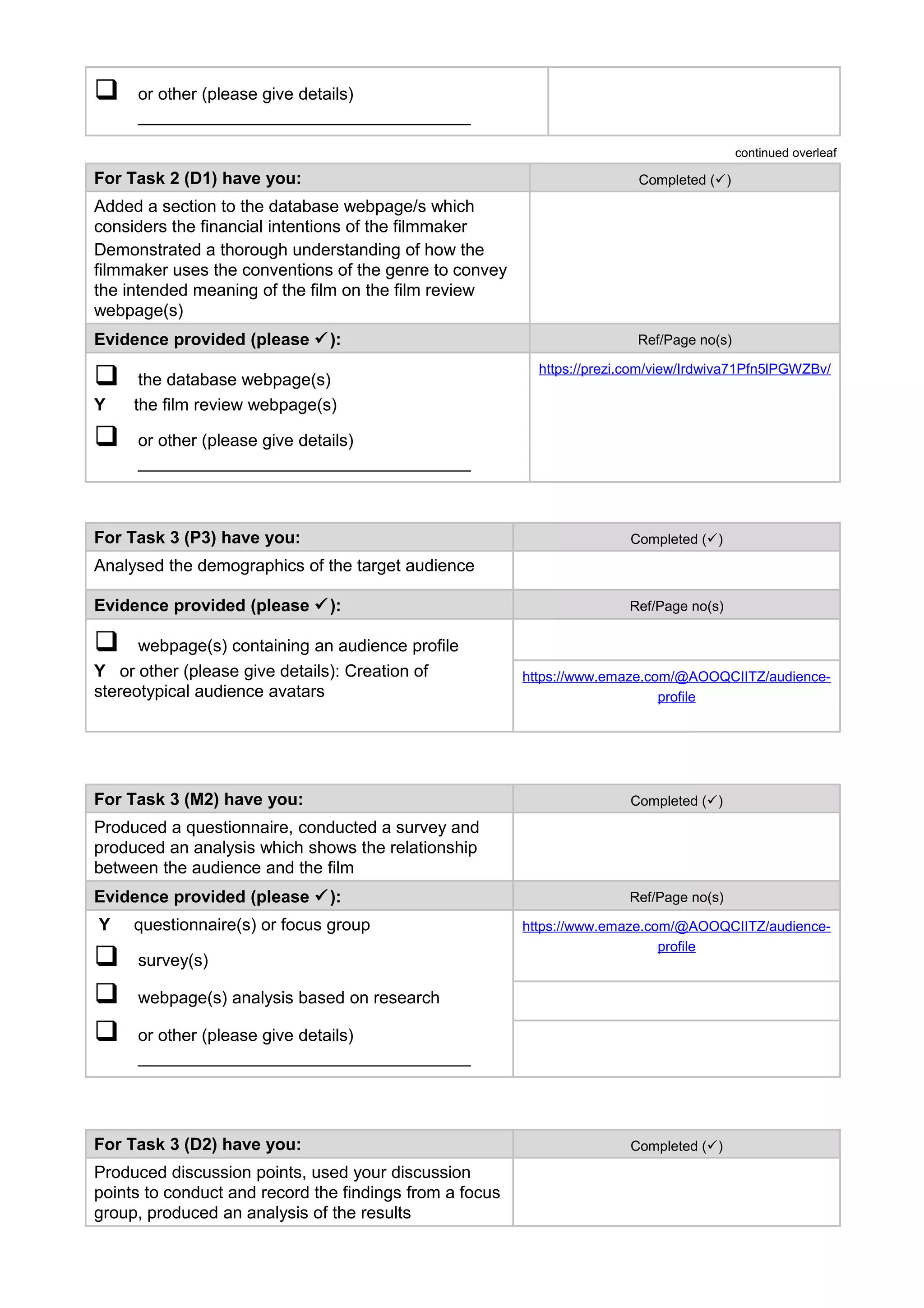 Student guidebook and checklist | DOC