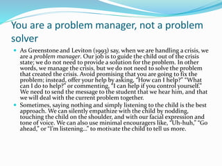 Guidelines for Handling a Student in Crisis PPT