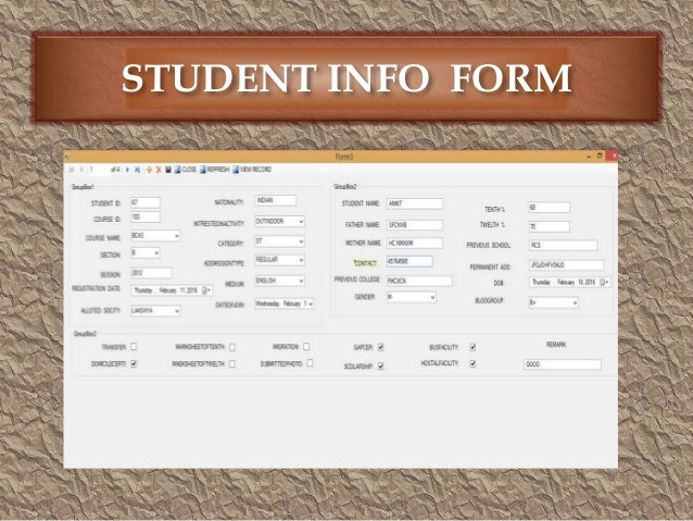 Student information system project report