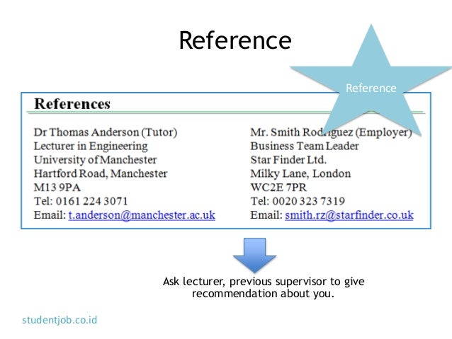how to write references in a resume