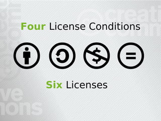 Four License Conditions




    Six Licenses
 