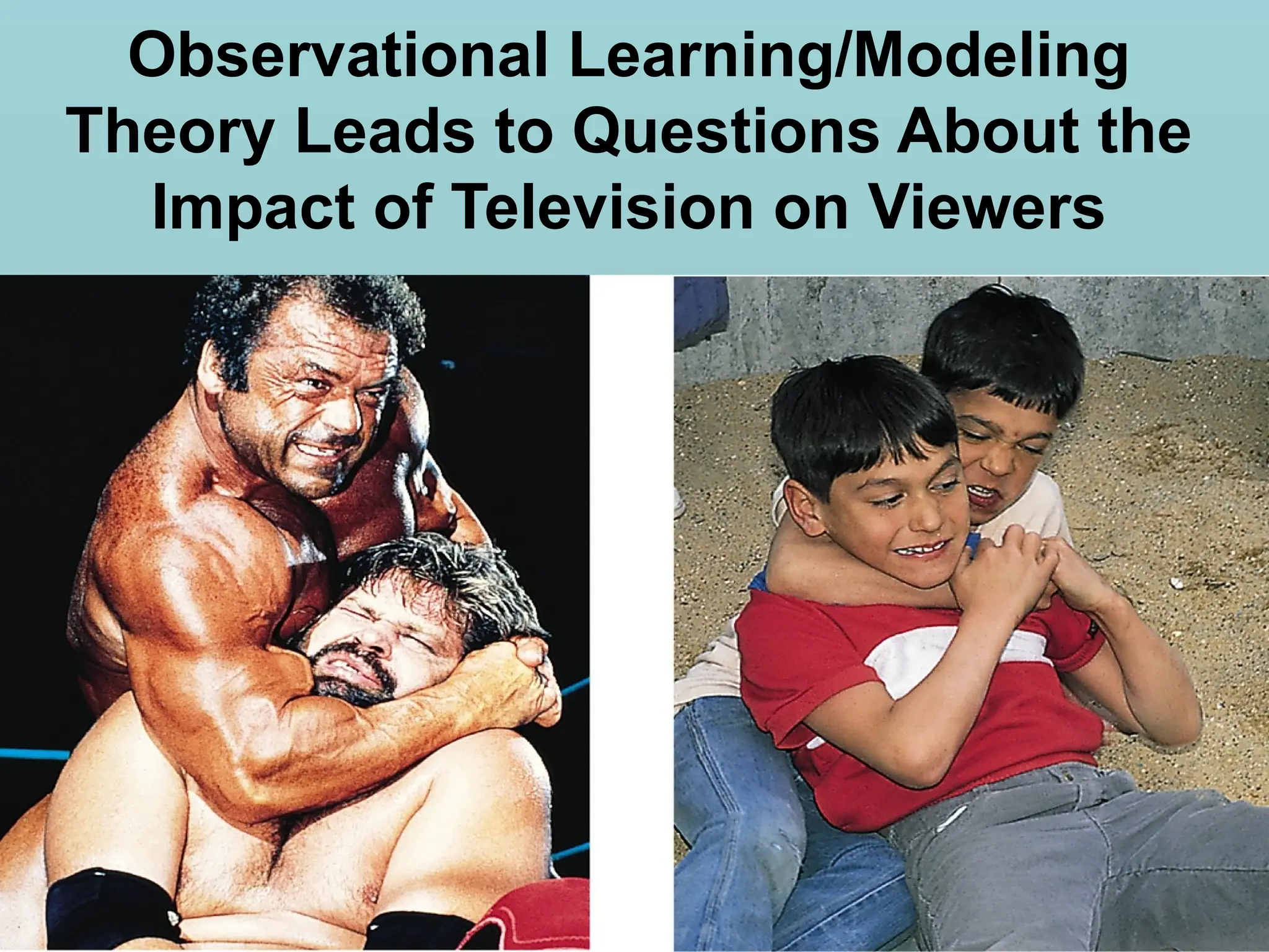 Observational Learning/Modeling
Theory Leads to Questions About the
Impact of Television on Viewers
 