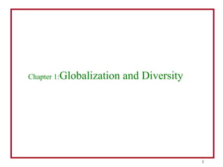 1
Chapter 1:Globalization and Diversity
 