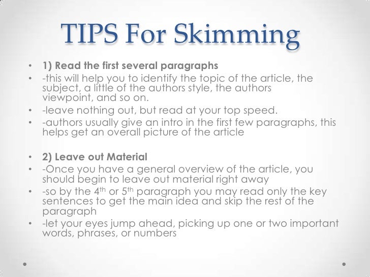 Student lesson 2 prereading skimming scanning