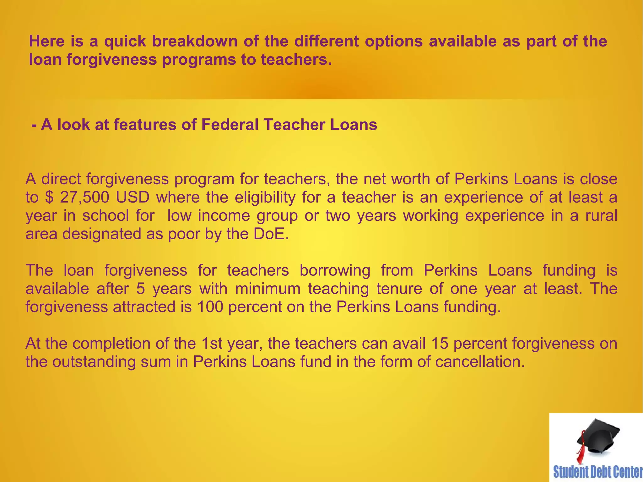 Student Loan Forgiveness for Teachers | PPT