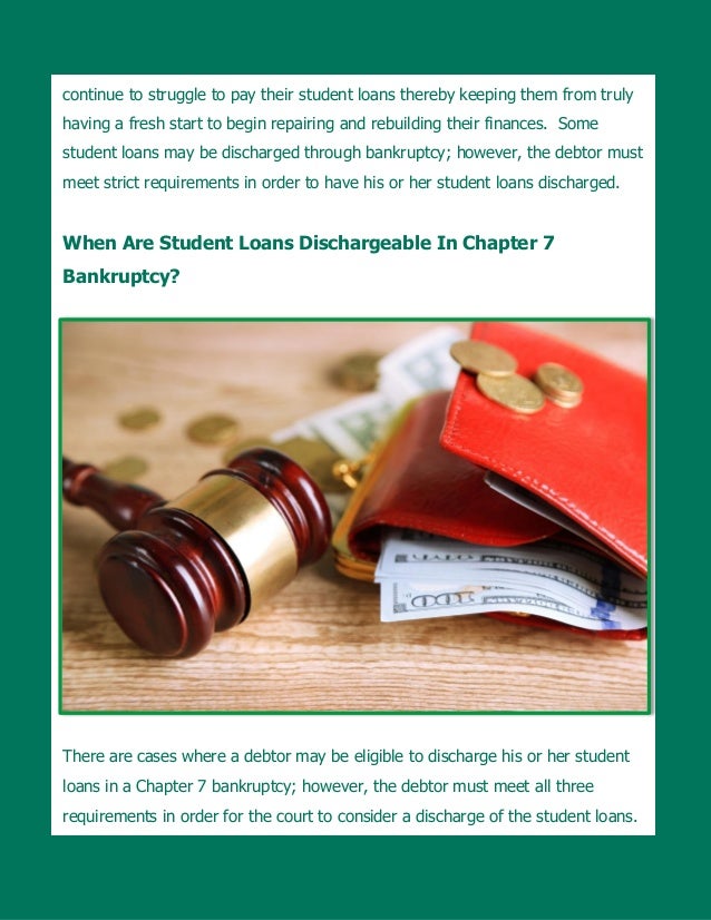 How can you repair student loans through bankruptcy?