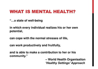 Student Mental Health & Wellbeing | PDF