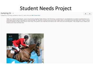 Student Needs Project
Evidence of Learning
 