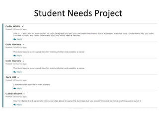 Student Needs Project
Evidence of Learning
 