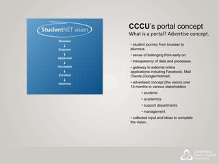  By 2007, five in-house built online services in StudentNET.