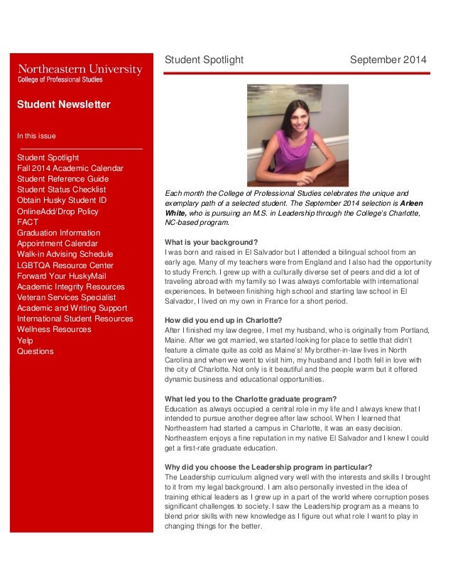 Cps Student Newsletter: September 2014