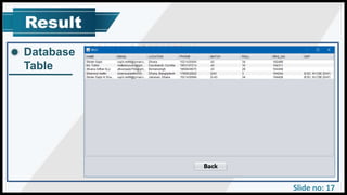 Slide no: 17
Database
Table
 