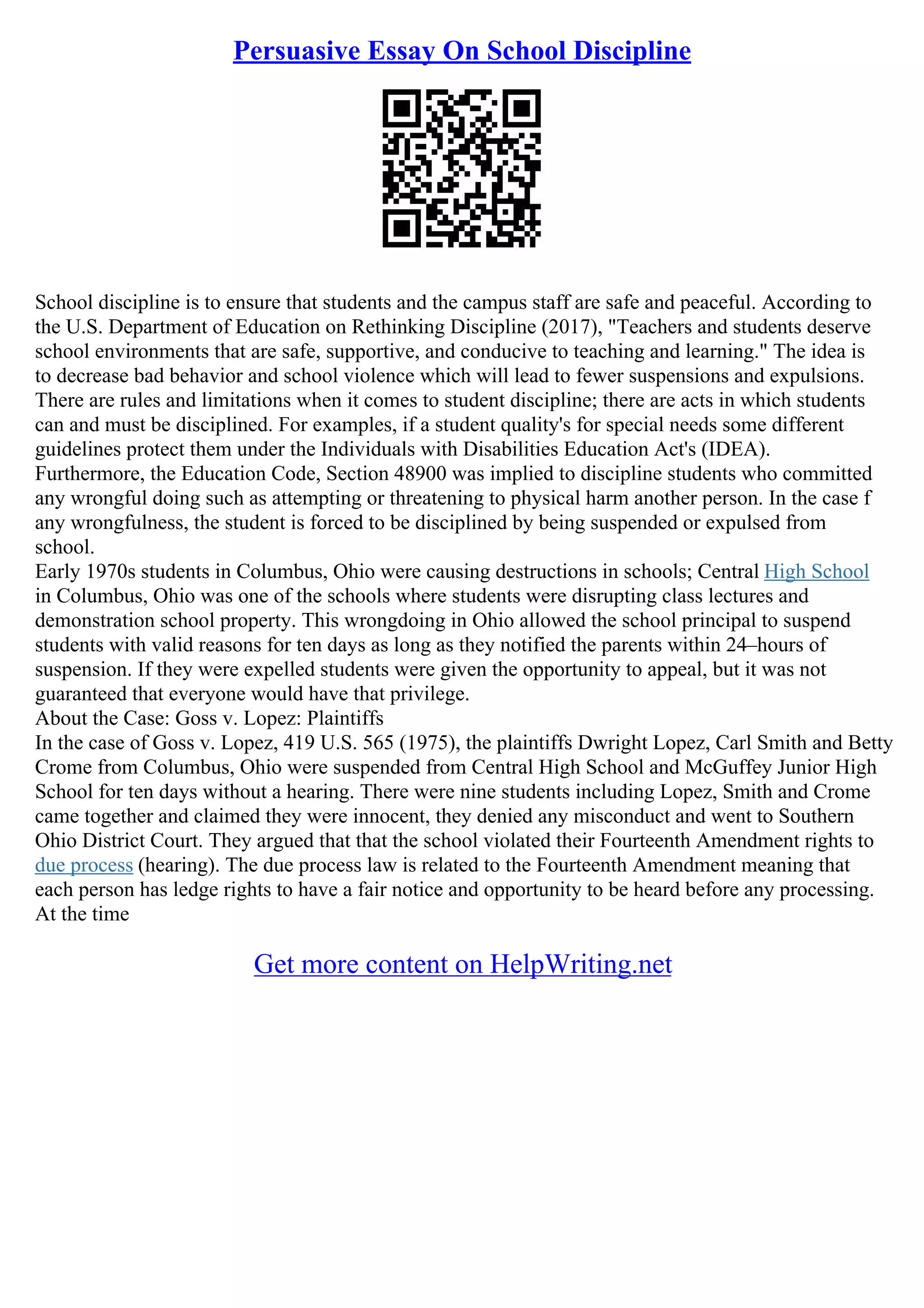 Student Persuasive Essay Examples PDF