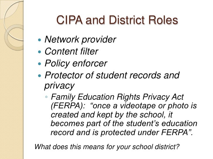 Student privacy presentation for class