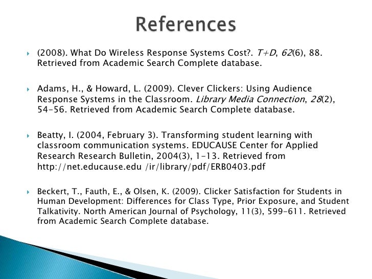 dissertation student response systems in education