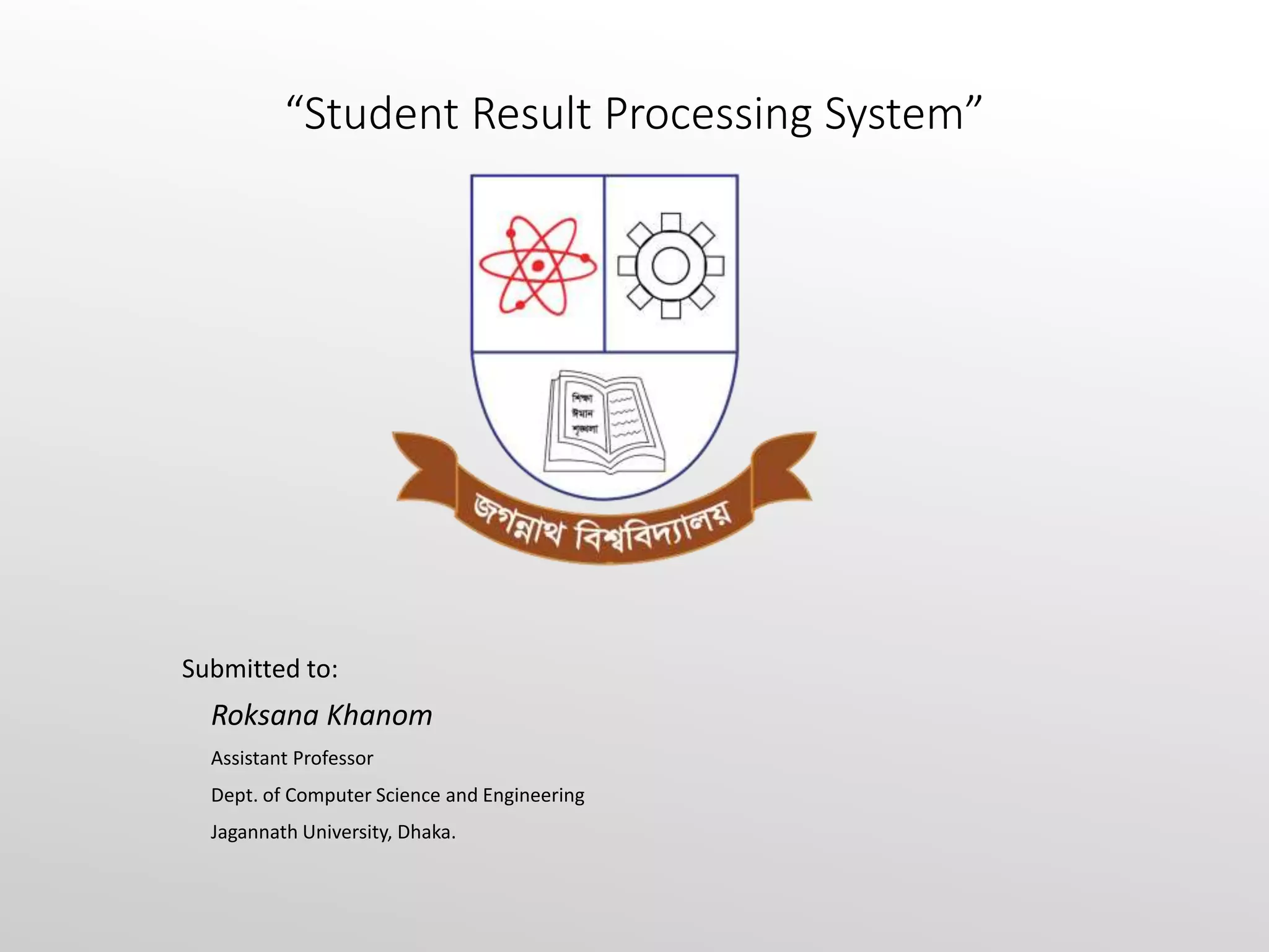 Student result processing system project | PPTX