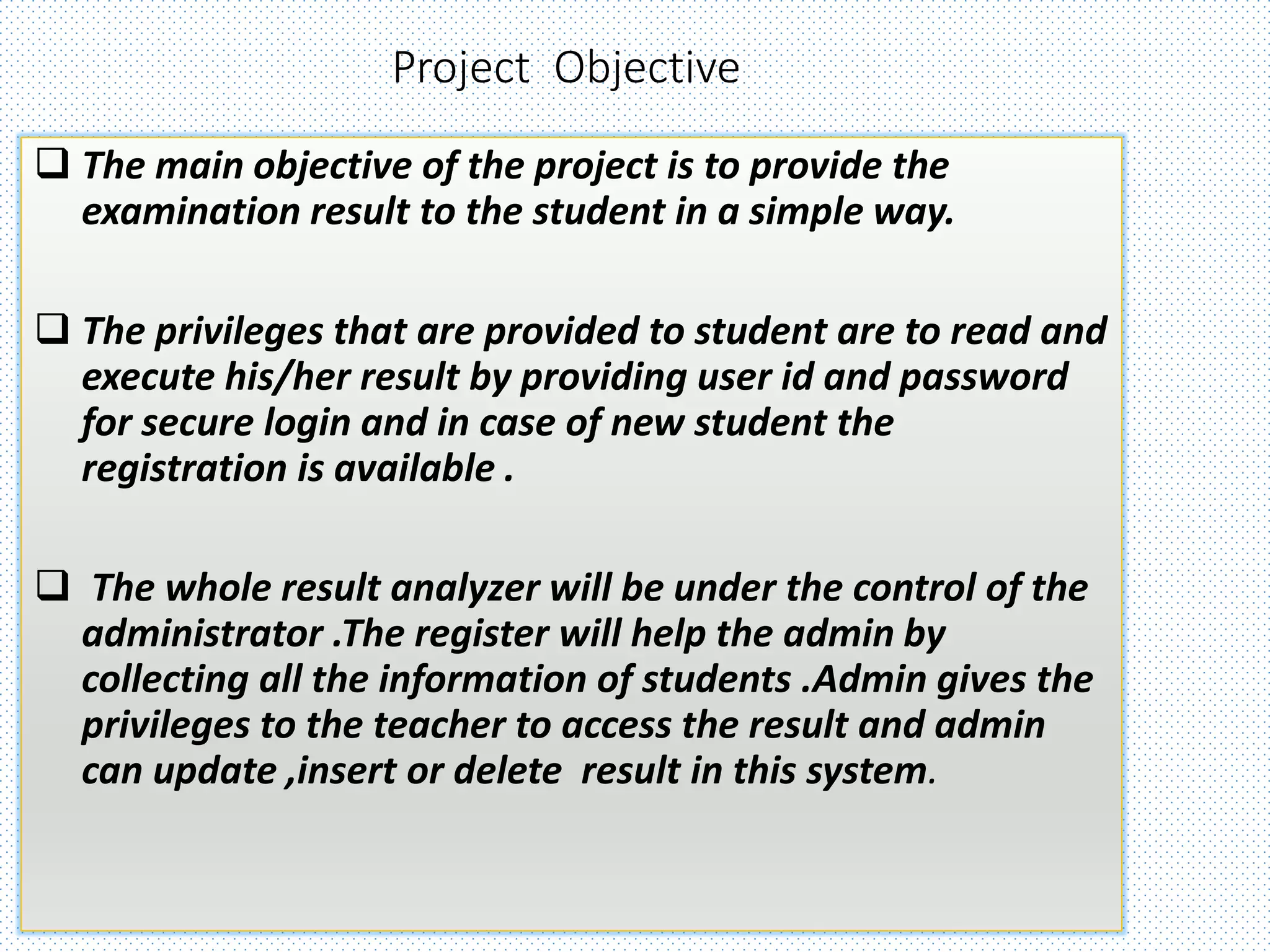 Student result processing system project | PPTX