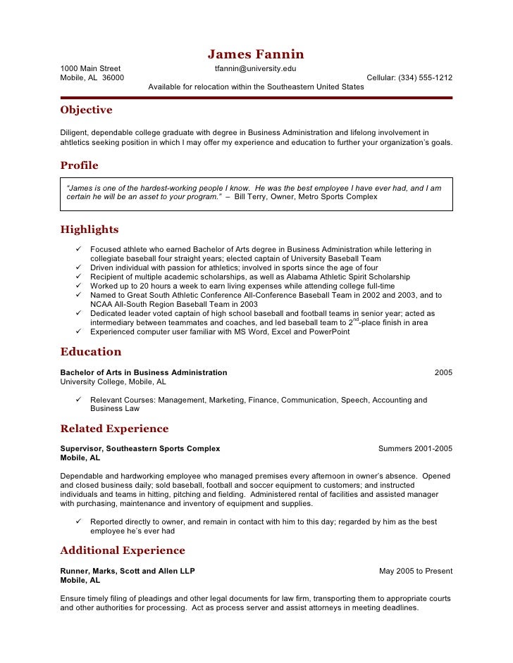 Student resume prtcd