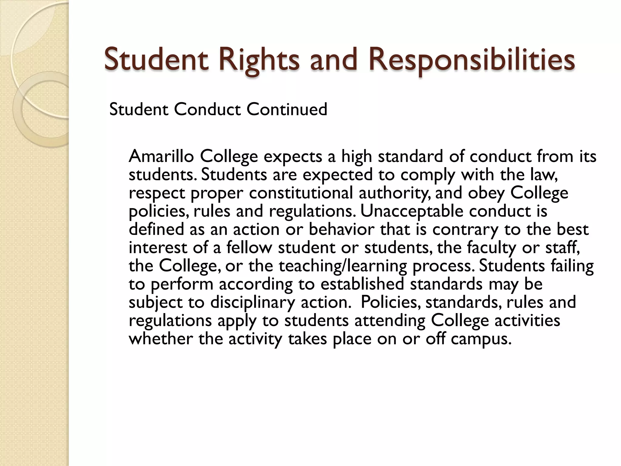 Student Rights and Responsibilities | PDF