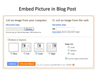 Embed Picture in Blog Post
