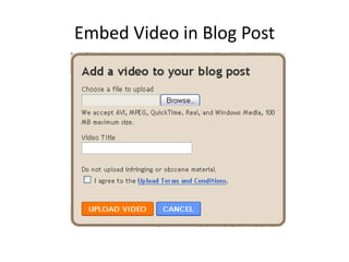 Embed Video in Blog Post