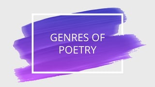 GENRES OF
POETRY
 