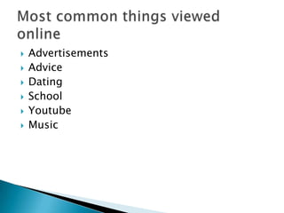    Advertisements
   Advice
   Dating
   School
   Youtube
   Music
 