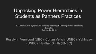 Unpacking Power Hierarchies in Students as Partners Practices | PDF
