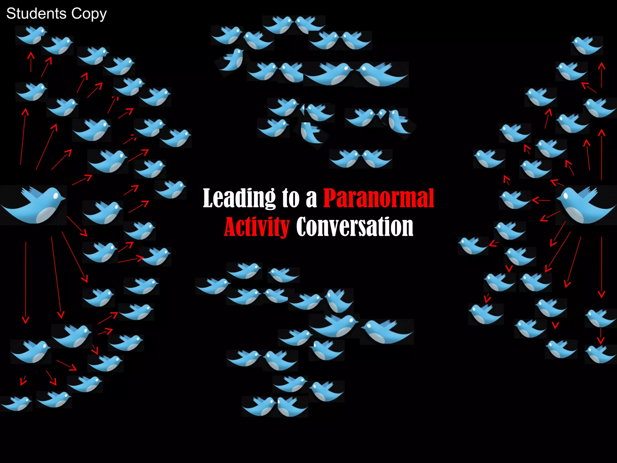 Leading to a Paranormal
Activity Conversation
Students Copy