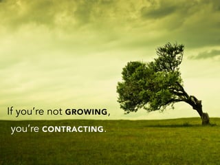 If you’re not GROWING,
you’re CONTRACTING.
 