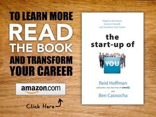 READTHE BOOK
AND TRANSFORM
YOUR CAREER
Click Here
TO LEARN MORE
 