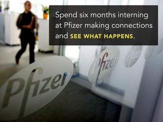 Spend six months interning
at Pfizer making connections
and SEE WHAT HAPPENS.
 