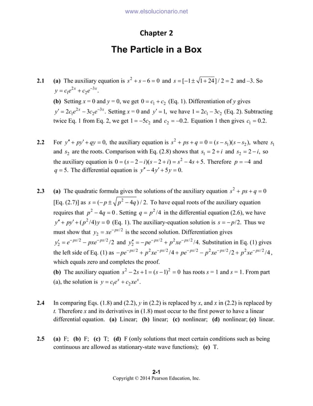 Student Solutions Manual for Quantum Chemistry, 7th Edition, Ira N ...