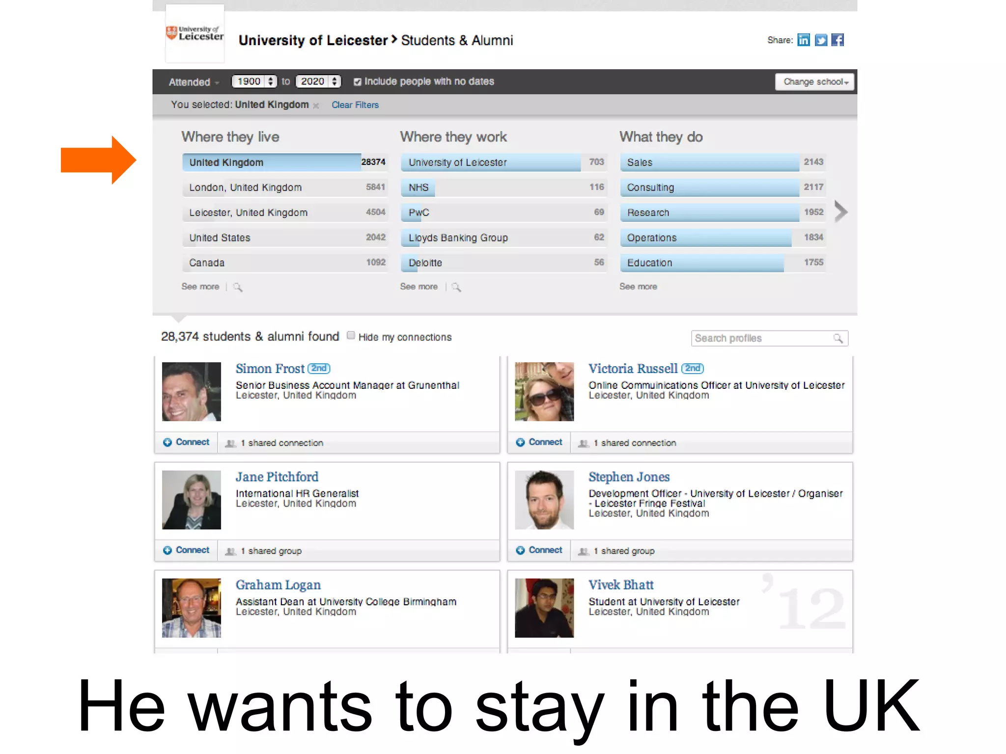 He wants to stay in the UK

 