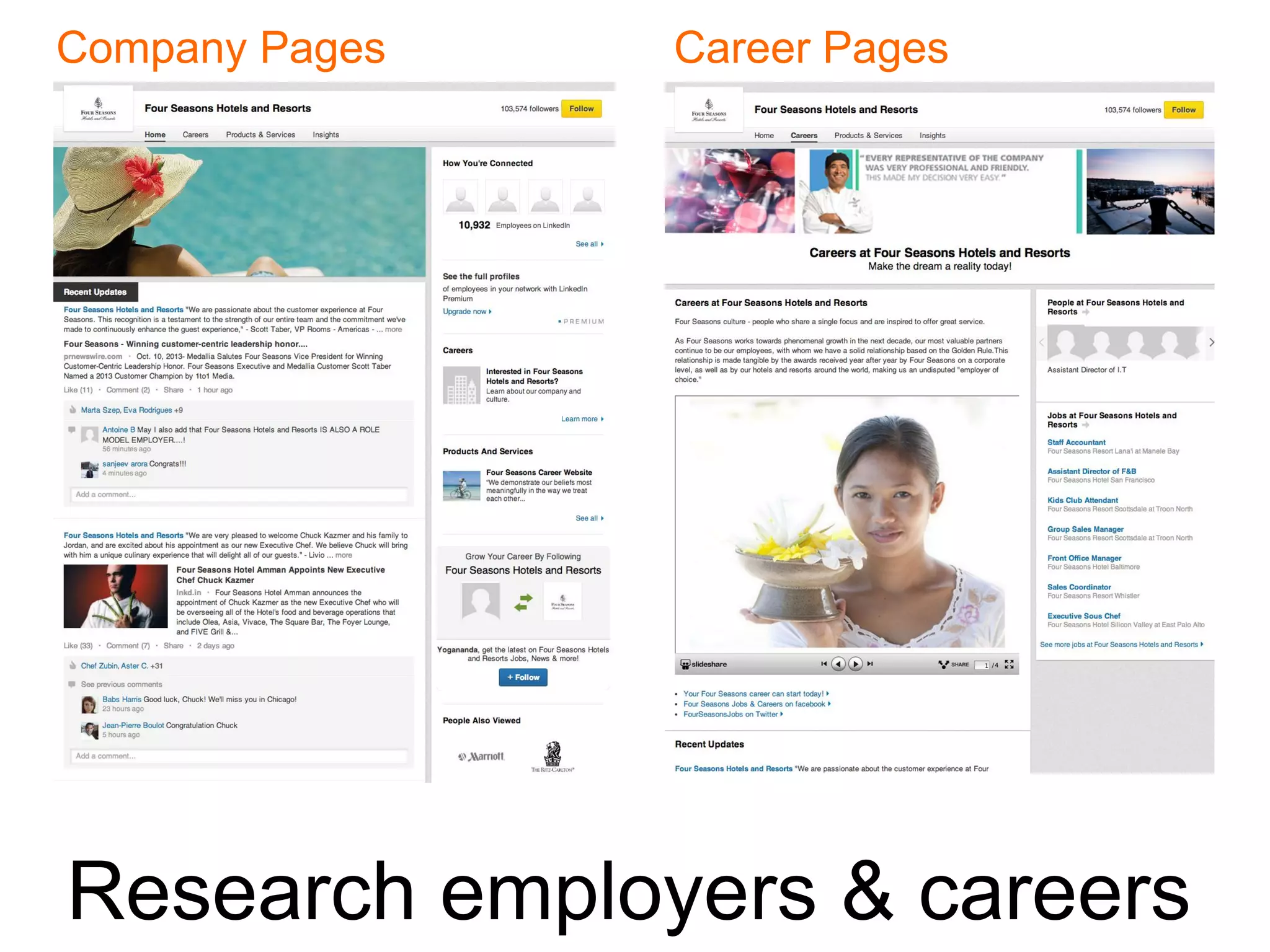 Company Pages

Career Pages

Research employers & careers

 