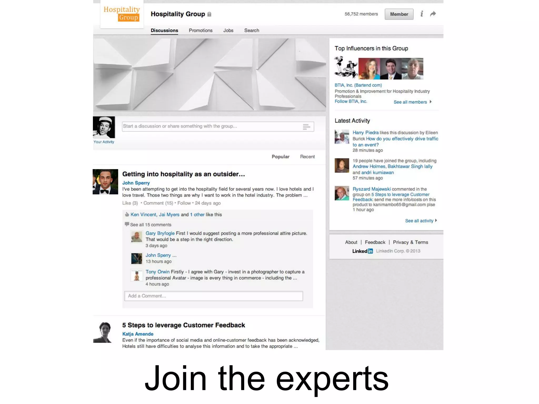 Join the experts

 